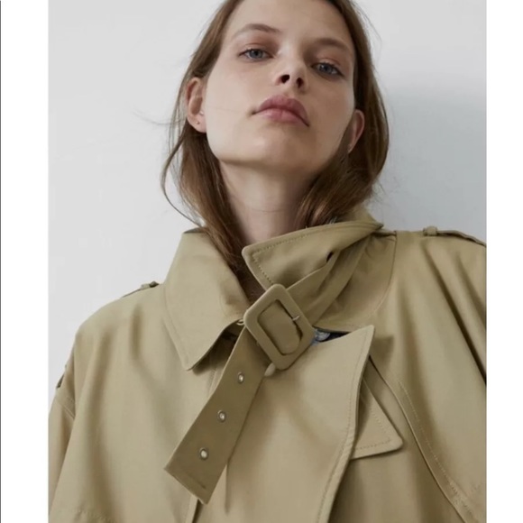 Zara Oversized Trench Coat Belted Double Breasted - Picture 4 of 7